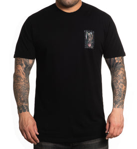 Black tshirt with Sullen skull and scythe and womans head