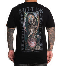 Load image into Gallery viewer, Black tee with tarot inspired reaper image by Sullen artist Baxter