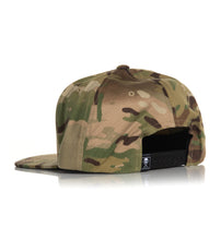 Load image into Gallery viewer, Camouflage snap back hat with sullen badge on backl