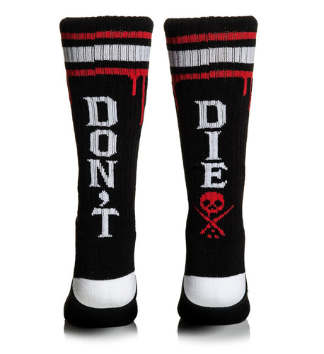 Black spandex high socks with skull by Sullen and Bobbers n' choppers