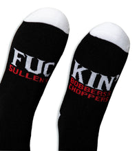 Load image into Gallery viewer, Acrylic black high socks with white
