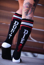 Load image into Gallery viewer, Socks with red skull and blood