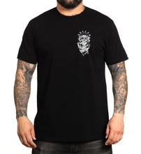 Load image into Gallery viewer, black grim reaper tee with white logo