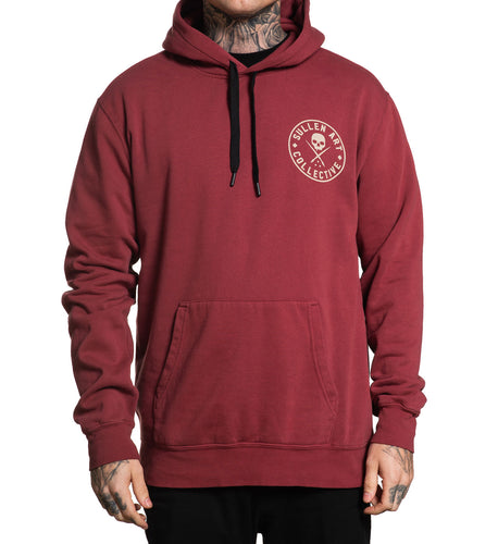 Red pullover with Sullen badge logo fitted