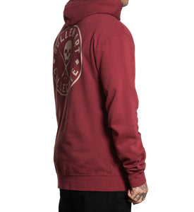 Rose wood dark red sweater with off white Sullen badge
