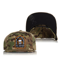 Load image into Gallery viewer, camo snapback with skull and snake