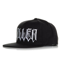 Load image into Gallery viewer, white script lettering on a snapback hat 
