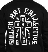 Load image into Gallery viewer, cross on back of sullen black pullover sweater pachuco