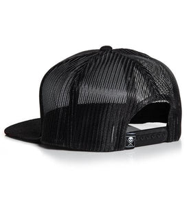 Snap back with black mesh and Sullen skull