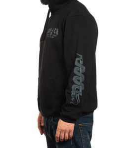 flex stretch hoodie for athletic movement with snake design and lightning