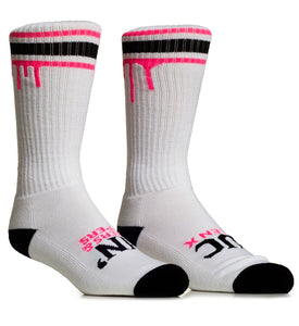 White black and pink socks