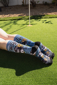crew socks with skulls and flowers