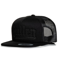 Load image into Gallery viewer, Embossed trucker hat in black from Sullen Art Collective