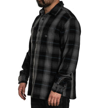 Load image into Gallery viewer, thick button up long sleeve black and gray and blue
