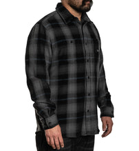 Load image into Gallery viewer, thick black and grey plaid shirt