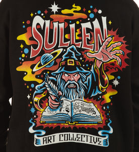 sweater with hood and sorcerer casting spells in space