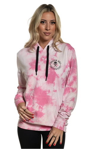 Pink and white tie dye hoodie