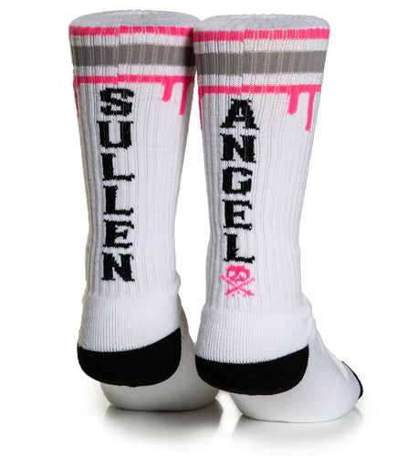 sullen angel socks with white black pink and grey