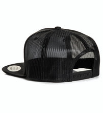 Load image into Gallery viewer, black mesh trucker style cap with graffiti writing inside