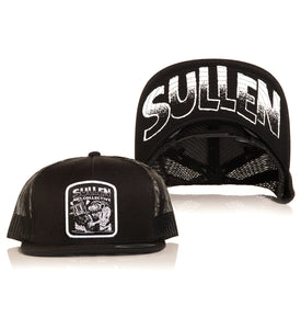 black snapback with creature on front